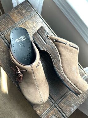 Dansko • Shannon Tassell Brown Leather Mule Clogs